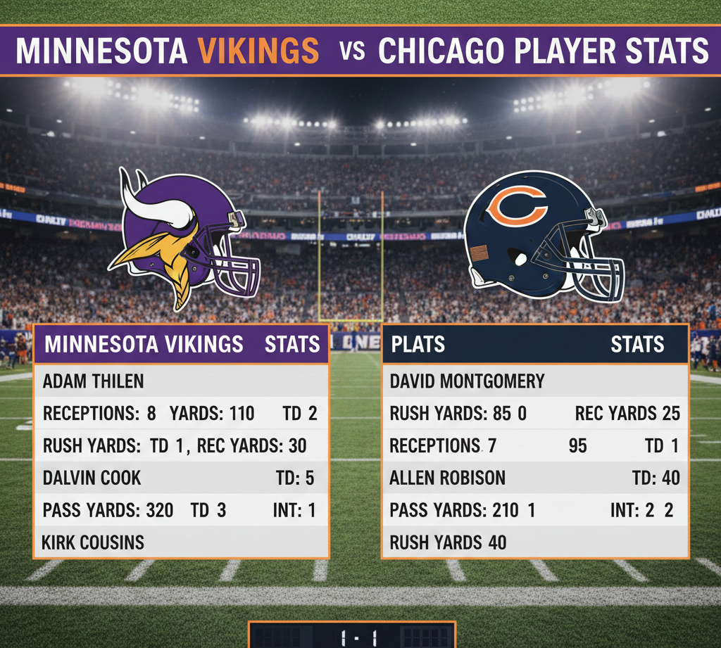 minnesota vikings vs chicago bears match player stats